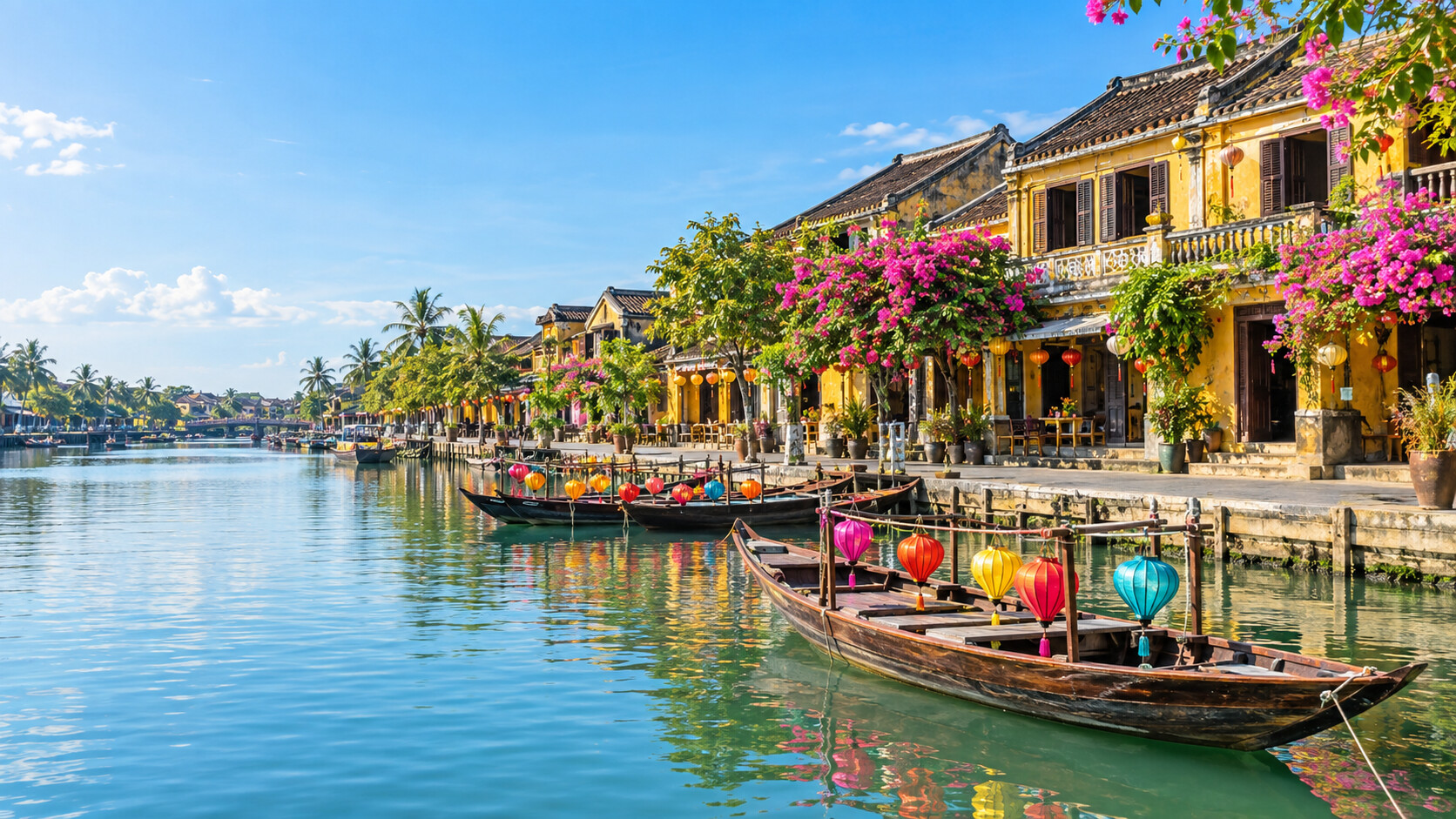 Bright Hoi An Ancient Town waterfront