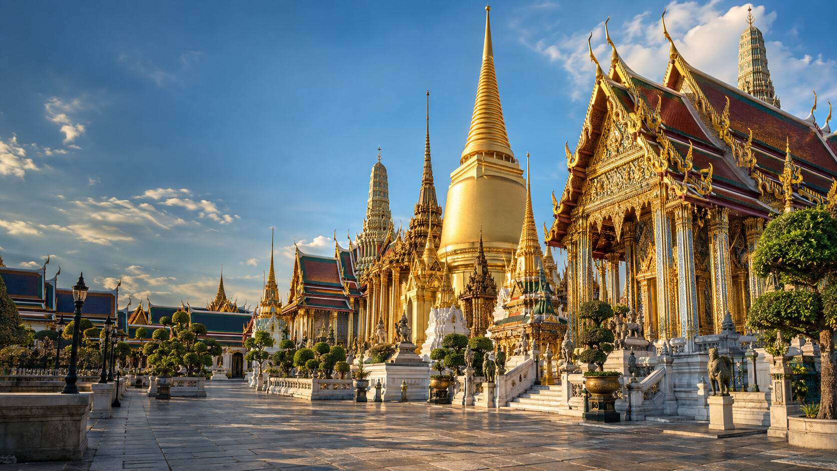 Ornate golden temple in Thailand