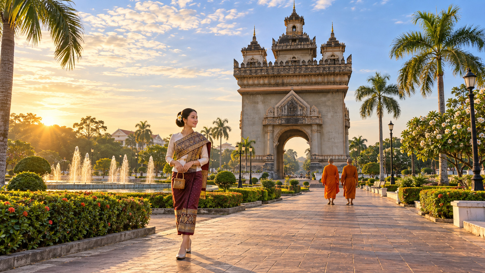 Temple architecture in Vientiane